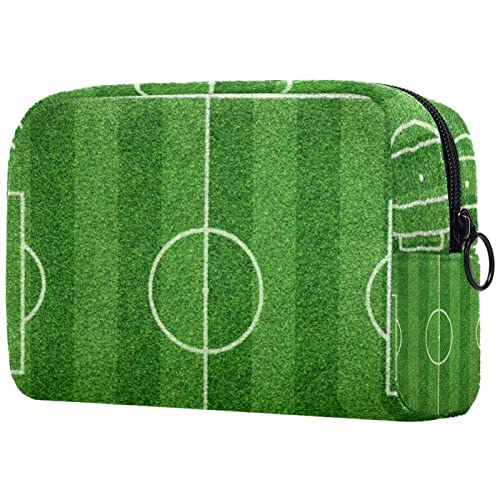 Fußballfeld Toiletry Travel Organizer Kosmetiktasche für Frauen von JDEZ