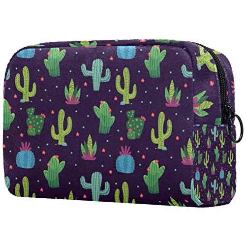 Kaktus-Muster Kosmetische Reisetasche für Frauen Kosmetiktasche von JDEZ