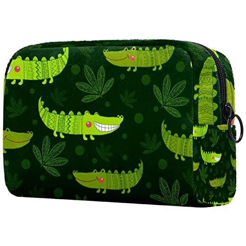 Krokodil-Muster Schminkpinsel Beauty Bag Organizer Kosmetiktasche von JDEZ