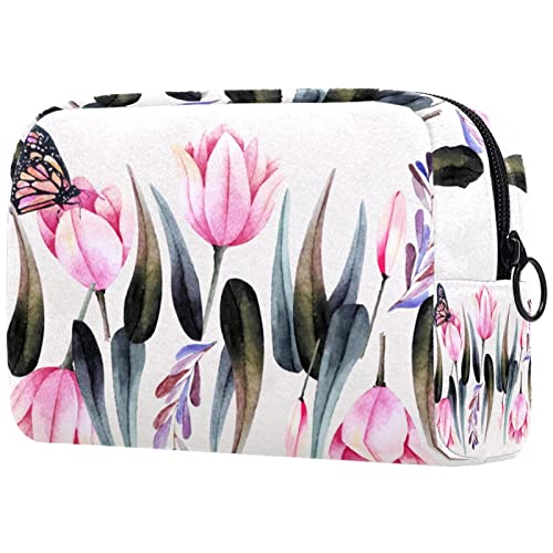 Schmetterling und Blume Schminkpinsel Beauty Bag Organizer Kosmetiktasche von JDEZ
