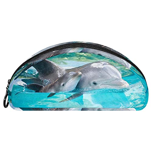 Schminkkoffer Delfin Semi Circle Kosmetiktaschen für Damen von JDEZ