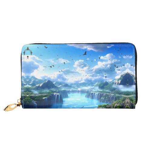 Birds Flying In The Sky Pattern Damen Geldbörse Lange Clutch Geldbörse Kreditkartenetui Geldbörse Reise Münzbörse Schwarz One Size, Schwarz , Einheitsgröße von JDFHGNU