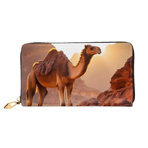 Camel In The Desert Muster Damen Geldbörse Lange Clutch Geldbörse Kreditkartenetui Geldbörse Reise Münzbörse Schwarz One Size, Schwarz , Einheitsgröße von JDFHGNU