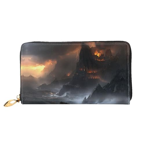 Castle In The Waves Muster Damen Geldbörse Lange Clutch Geldbörse Kreditkartenetui Geldbörse Reise Münzbörse Schwarz One Size, Schwarz , Einheitsgröße von JDFHGNU