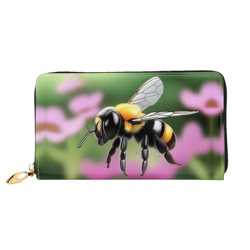 JDFHGNU A Little Bee Muster Damen Geldbörse Lange Clutch Geldbörse Kreditkartenetui Geldbörse Reise Münzbörse Schwarz One Size, Schwarz , Einheitsgröße von JDFHGNU