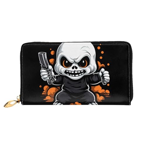 JDFHGNU Angry Kids Muster Damen Geldbörse Lange Clutch Geldbörse Kreditkartenetui Geldbörse Reise Münzbörse Schwarz Einheitsgröße, Schwarz , Einheitsgröße von JDFHGNU