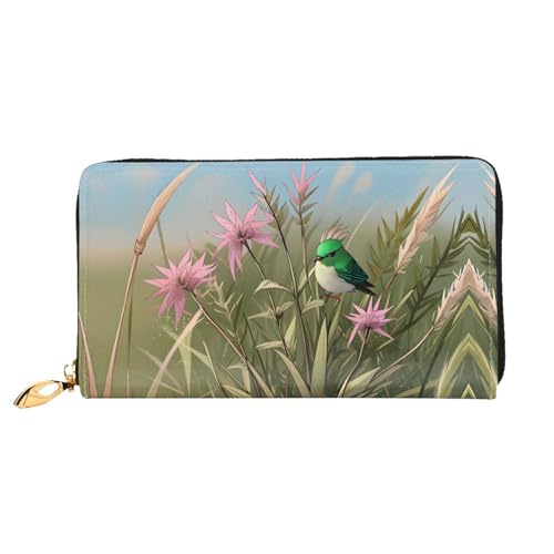 JDFHGNU Artemisia Emeraldis Vogel Muster Damen Geldbörse Lange Clutch Geldbörse Kreditkartenetui Geldbörse Reise Münzbörse Schwarz One Size, Schwarz , Einheitsgröße von JDFHGNU