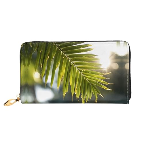 JDFHGNU Bambus Blatt Muster Damen Geldbörse Lange Clutch Geldbörse Kreditkartenetui Geldbörse Reise Münzbörse Schwarz One Size, Schwarz , Einheitsgröße von JDFHGNU