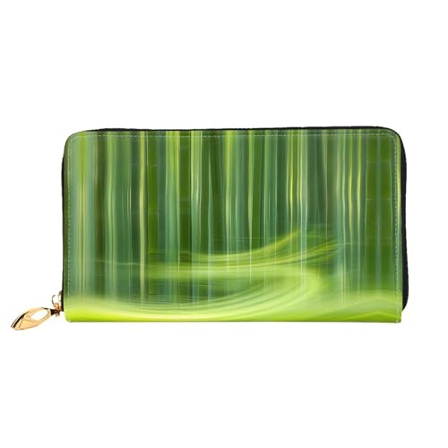 JDFHGNU Bambus Wald Halo Muster Damen Geldbörse Lange Clutch Geldbörse Kreditkartenetui Geldbörse Reise Münzbörse Schwarz Einheitsgröße, Schwarz , Einheitsgröße von JDFHGNU