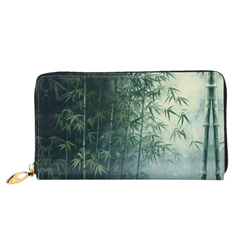 JDFHGNU Bambus Wald Muster Damen Geldbörse Lange Clutch Geldbörse Kreditkartenetui Geldbörse Reise Münzbörse Schwarz One Size, Schwarz , Einheitsgröße von JDFHGNU