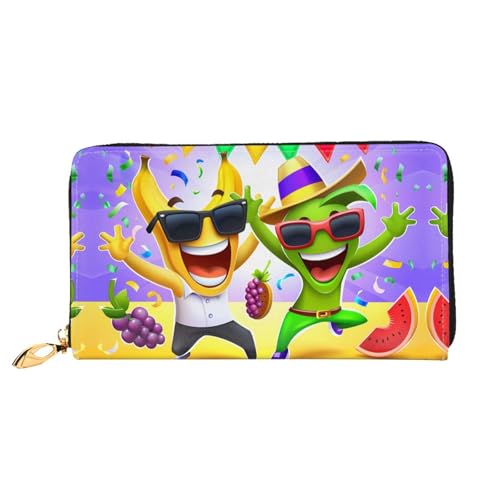 JDFHGNU Banana Lustiges Muster Damen Geldbörse Lange Clutch Geldbörse Kreditkartenetui Geldbörse Reise Münzbörse Schwarz Einheitsgröße, Schwarz , Einheitsgröße von JDFHGNU