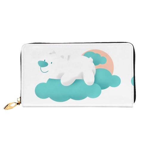 JDFHGNU Bear On The Clouds Muster Damen Geldbörse Lange Clutch Geldbörse Kreditkartenetui Geldbörse Reise Münzbörse Schwarz One Size, Schwarz , Einheitsgröße von JDFHGNU