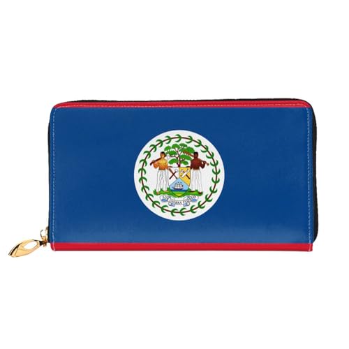 JDFHGNU Belize Flaggenmuster Damen Geldbörse Lange Clutch Geldbörse Kreditkartenetui Geldbörse Reise Münzbörse Schwarz Einheitsgröße, Schwarz , Einheitsgröße von JDFHGNU