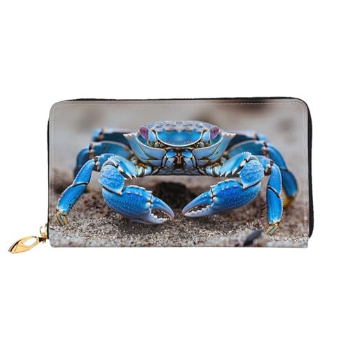 JDFHGNU Big Green Crab Pattern Damen Geldbörse Lange Clutch Geldbörse Kreditkartenetui Geldbörse Reise Münzbörse Schwarz Einheitsgröße, Schwarz , Einheitsgröße von JDFHGNU