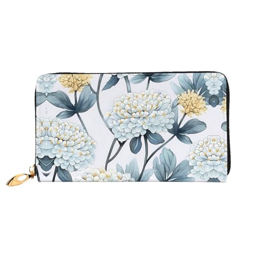 JDFHGNU Blau Hortensien Muster Damen Geldbörse Lange Clutch Geldbörse Kreditkartenetui Geldbörse Reise Münzbörse Schwarz Einheitsgröße, Schwarz , Einheitsgröße von JDFHGNU