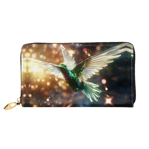JDFHGNU Blau Kolibri Muster Damen Geldbörse Lange Clutch Geldbörse Kreditkartenetui Geldbörse Reise Münzbörse Schwarz Einheitsgröße, Schwarz , Einheitsgröße von JDFHGNU