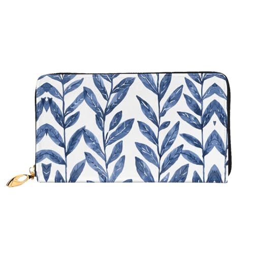 JDFHGNU Blaue Brunnenkresse Muster Damen Geldbörse Lange Clutch Geldbörse Kreditkartenetui Geldbörse Reise Münzbörse Schwarz Einheitsgröße, Schwarz , Einheitsgröße von JDFHGNU