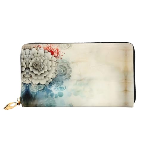 JDFHGNU Blooming Peony Pattern Damen Geldbörse Lange Clutch Geldbörse Kreditkartenetui Geldbörse Reise Münzbörse Schwarz One Size, Schwarz , Einheitsgröße von JDFHGNU