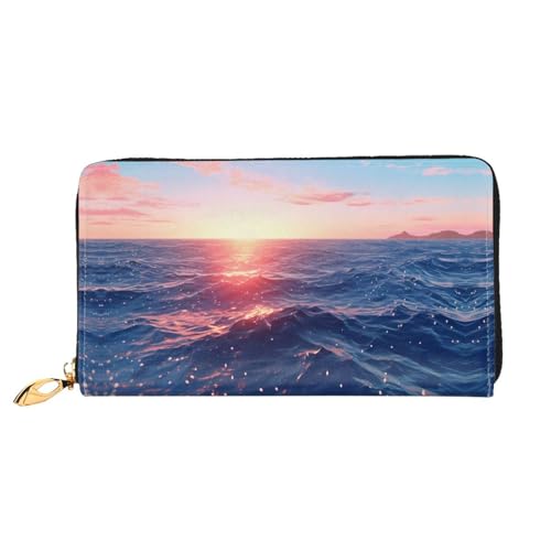 JDFHGNU Blue Ocean Muster Damen Geldbörse Lange Clutch Geldbörse Kreditkartenetui Geldbörse Reise Münzbörse Schwarz One Size, Schwarz , Einheitsgröße von JDFHGNU