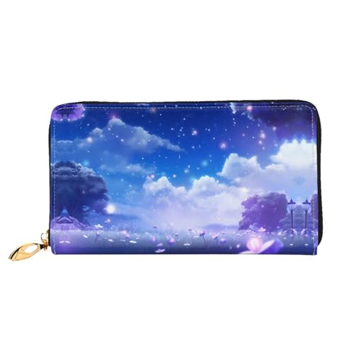 JDFHGNU Blue Sky Pattern Damen Geldbörse Lange Clutch Geldbörse Kreditkartenetui Geldbörse Reise Münzbörse Schwarz One Size, Schwarz , Einheitsgröße von JDFHGNU