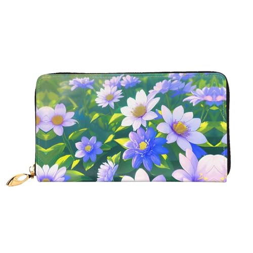 JDFHGNU Blühende Blumen Muster Damen Geldbörse Lange Clutch Geldbörse Kreditkartenetui Geldbörse Reise Münzbörse Schwarz Einheitsgröße, Schwarz , Einheitsgröße von JDFHGNU