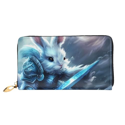 JDFHGNU Bunny Warrior Muster Damen Geldbörse Lange Clutch Geldbörse Kreditkartenetui Geldbörse Reise Münzbörse Schwarz Einheitsgröße, Schwarz , Einheitsgröße von JDFHGNU