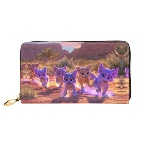 JDFHGNU Cartoon Beast Muster Damen Geldbörse Lange Clutch Geldbörse Kreditkartenetui Geldbörse Reise Münzbörse Schwarz Einheitsgröße, Schwarz , Einheitsgröße von JDFHGNU