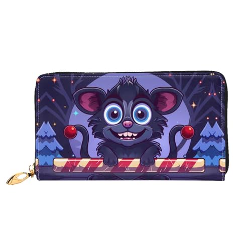 JDFHGNU Cartoon Maus Muster Damen Geldbörse Lange Clutch Geldbörse Kreditkartenetui Geldbörse Reise Münzbörse Schwarz Einheitsgröße, Schwarz , Einheitsgröße von JDFHGNU