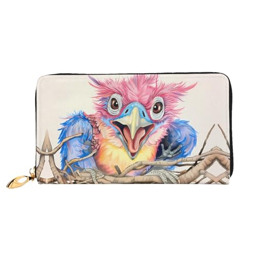 JDFHGNU Cartoon Patriarch Vogel Muster Damen Geldbörse Lange Clutch Geldbörse Kreditkartenetui Geldbörse Reise Münzbörse Schwarz Einheitsgröße, Schwarz , Einheitsgröße von JDFHGNU