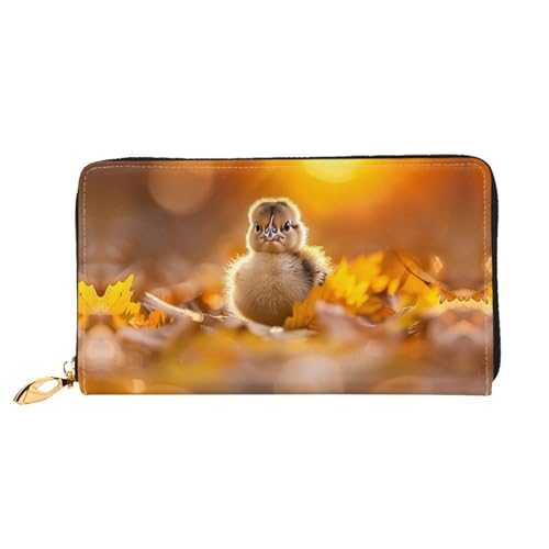 JDFHGNU Chicken Little Pattern Damen Geldbörse Lange Clutch Geldbörse Kreditkartenetui Geldbörse Reise Münzbörse Schwarz Einheitsgröße, Schwarz , Einheitsgröße von JDFHGNU