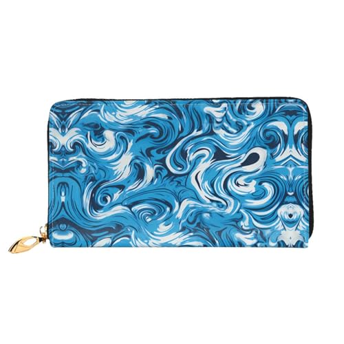 JDFHGNU Clump Of Blue Paint Pattern Damen Geldbörse Lange Clutch Geldbörse Kreditkartenetui Geldbörse Reise Münzbörse Schwarz Einheitsgröße, Schwarz , Einheitsgröße von JDFHGNU