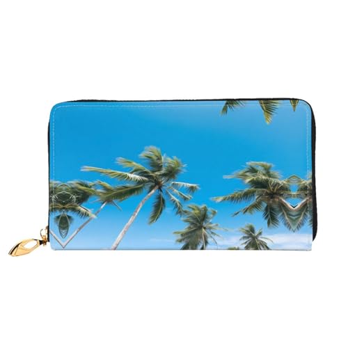 JDFHGNU Coconut Grove By The Sea Pattern Damen Geldbörse Lange Clutch Geldbörse Kreditkartenetui Geldbörse Reise Münzbörse Schwarz One Size, Schwarz , Einheitsgröße von JDFHGNU