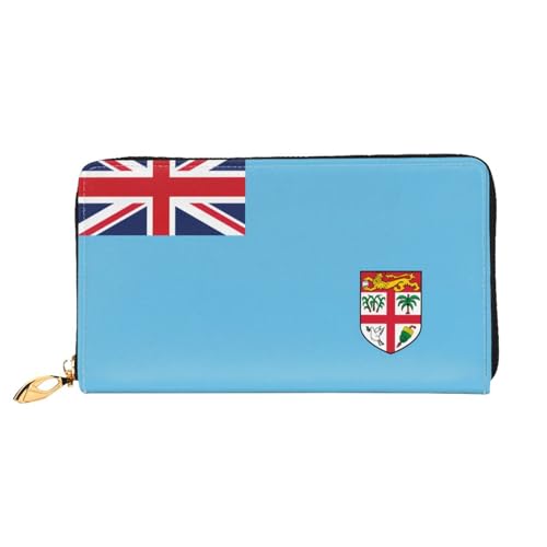 JDFHGNU Fidschi-Flaggenmuster, Damengeldbörse, lange Clutch-Geldbörse, Kreditkartenetui, Reise-Münzgeldbörse, Schwarz, Einheitsgröße, Schwarz , Einheitsgröße von JDFHGNU