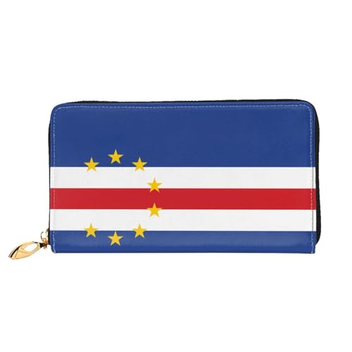 JDFHGNU Flagge von Kap Verde Muster Damen Geldbörse Lange Clutch Geldbörse Kreditkartenetui Geldbörse Reise Münzbörse Schwarz Einheitsgröße, Schwarz , Einheitsgröße von JDFHGNU