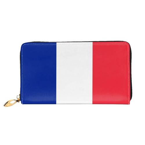 JDFHGNU Französische Flagge Muster Damen Geldbörse Lange Clutch Geldbörse Kreditkartenetui Geldbörse Reise Münzbörse Schwarz Einheitsgröße, Schwarz , Einheitsgröße von JDFHGNU