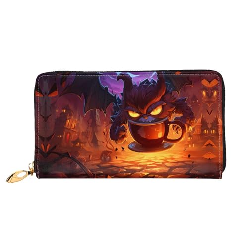 JDFHGNU Kaffee Eule Muster Damen Geldbörse Lange Clutch Geldbörse Kreditkartenetui Geldbörse Reise Münzbörse Schwarz One Size, Schwarz , Einheitsgröße von JDFHGNU