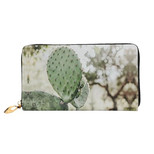 JDFHGNU Kaktus Muster Damen Geldbörse Lange Clutch Geldbörse Kreditkartenetui Geldbörse Reise Münzbörse Schwarz Einheitsgröße, Schwarz , Einheitsgröße von JDFHGNU