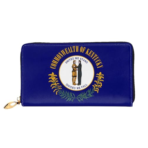 JDFHGNU Kentucky Staatsflagge Muster Damen Geldbörse Lange Clutch Geldbörse Kreditkartenetui Geldbörse Reise Münzbörse Schwarz Einheitsgröße, Schwarz , Einheitsgröße von JDFHGNU