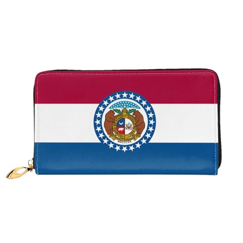 JDFHGNU Missouri Staatsflagge Muster Damen Geldbörse Lange Clutch Geldbörse Kreditkartenetui Geldbörse Reise Münzbörse Schwarz Einheitsgröße, Schwarz , Einheitsgröße von JDFHGNU