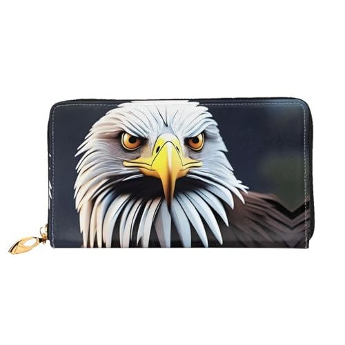 JDFHGNU Sharp Adleraugen Muster Damen Geldbörse Lange Clutch Geldbörse Kreditkartenetui Geldbörse Reise Münzbörse Schwarz Einheitsgröße, Schwarz , Einheitsgröße von JDFHGNU