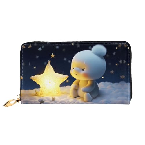 JDFHGNU Star Fantasy Muster Damen Geldbörse Lange Clutch Geldbörse Kreditkartenetui Geldbörse Reise Münzbörse Schwarz One Size, Schwarz , Einheitsgröße von JDFHGNU