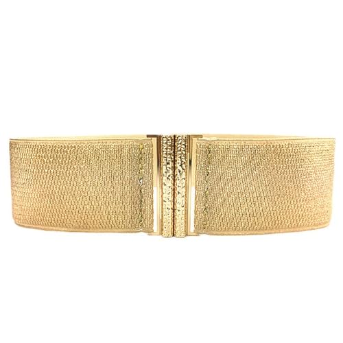 JDGFH Goldener Gürtel Gold Breit,Breiter Gürtels Damen,Glitzernder Breiter Wespengürtel für Frauen,Griechische Göttin Dekorative Taillengürtel Breit(Umfang 65-70cm, Höhe 5cm) von JDGFH