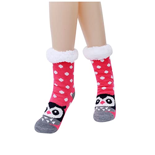 Hüttensocken Damen Bodensocken Thermosocken Warme Wintersocken Kuschelsocken Verdicken Hausschuhsocken Bettsocken Rutschfest Freizeitsocken Home Pantoffelsocken von JDGY