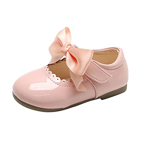 JDGY Leder Kinderschuhe 20 Mädchen Prinzessin Schuhe Kinder Kleinkind Schuhe Junge Kinder Schuhe Mit Bow-knot Tanzschuhe Weicher Boden Lauflernschuhe Babyschuhe, Rosa, 23 EU von JDGY