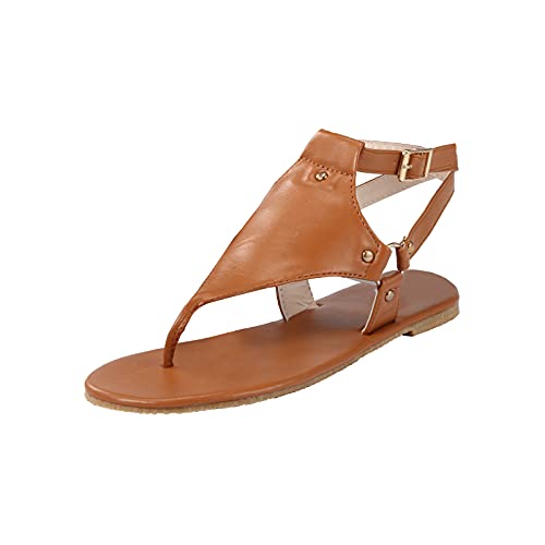 Sandalen- Flache offene Zehen verstellbare Flip Flops Freizeitschuhe Outdoor-Strand mit weichen Sohlen, rutschfeste, leicht zu tragende Sandalen von JDGY