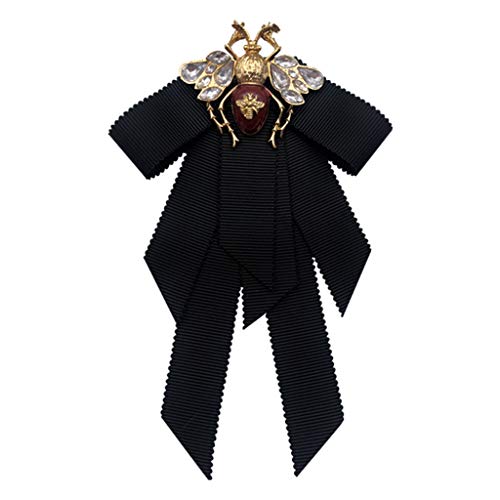 Vintage Ribbon Women Big Bowtie Biene Bowknot Fliege Krawatte Cravat Kristall Brosche Pin Brosche Für Frauen Modedesigner von JDIEOQA