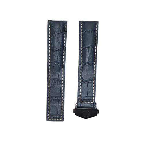 JDIME 20 22mm Kuh Leder Uhrenarmband Für TAG HEUER MONACO Serie Männer Qualität Band Weiche Armband Für TAG HEUER handgelenk Armband(With Black Clasp,20mm) von JDIME