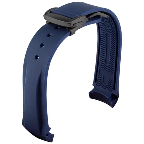 JDIME 20 mm 22 mm Gummi-Uhrenarmband mit gebogenem Ende für Omega Seamaster-Uhrenarmbänder mit Faltschließe, luxuriöse Armbänder, Silikon-Uhrenarmbänder(2,22mm) von JDIME