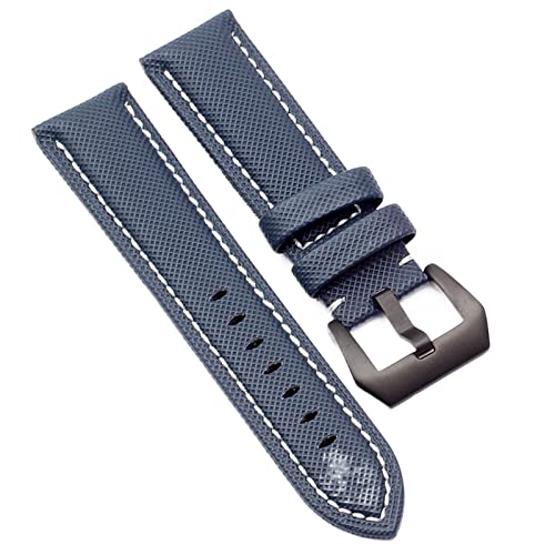 JDIME 20MM 22MM 24MM 26MM Kohlefaser-Nylon-Segeltuch-Uhrenarmband für Panerai Hamilton TAG OMEGA HEUER Herren-Armbanduhr-Armband(Blue Black clasp,22mm) von JDIME