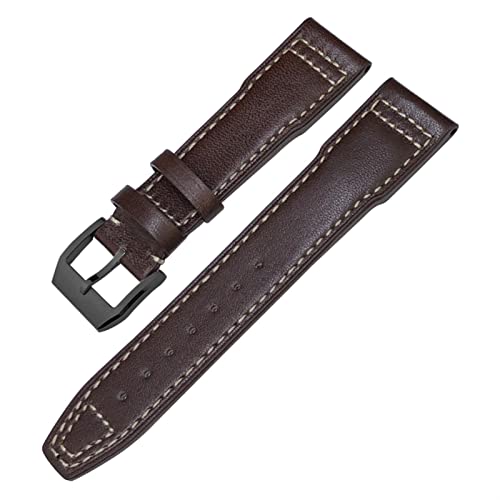 JDIME Echtes Leder Uhrband Für Iwc Markieren Xviii Le Petit Prince Pilots Uhr 20mm 21mm 22mm Kaufpferdsgurt(Brown white black,22mm) von JDIME